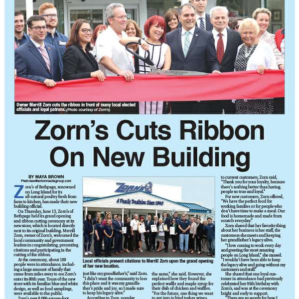 Zorn’s of Bethpage Cuts Ribbon on New Building